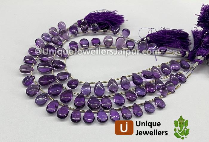 Amethyst Far Smooth Pear Beads