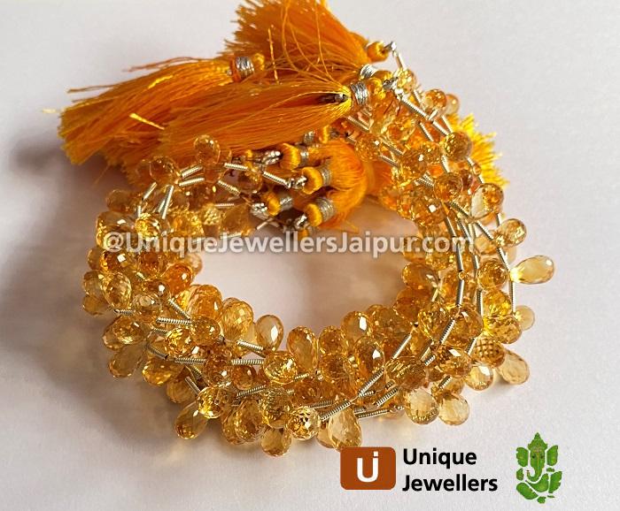 Citrine Faceted Drop Beads 
