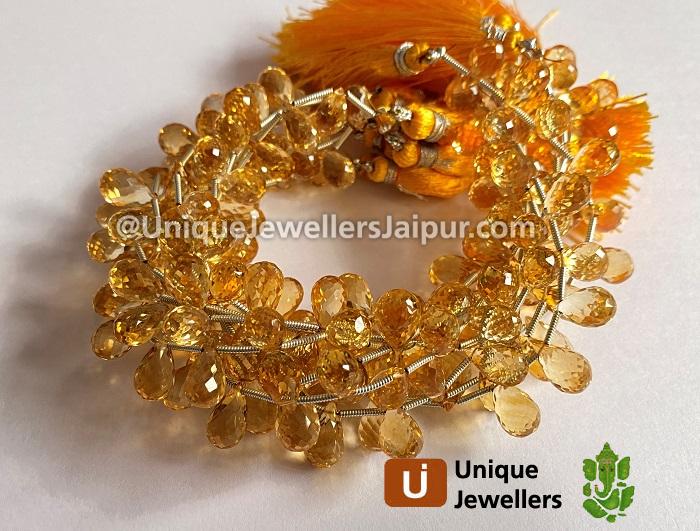 Citrine Far Faceted Drop Beads 