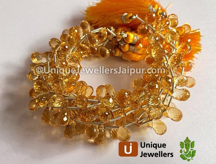 Citrine Far Faceted Drop Beads