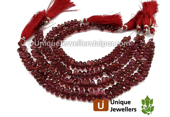 Rhodolite Garnet Faceted Drop Beads