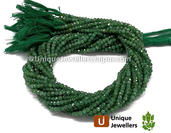Emerald Micro Cut Roundelle Beads