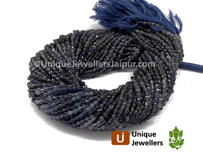 Iolite Shaded Faceted Coin Beads