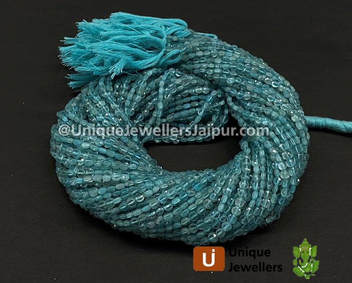 Sky Apatite Faceted Coin Beads