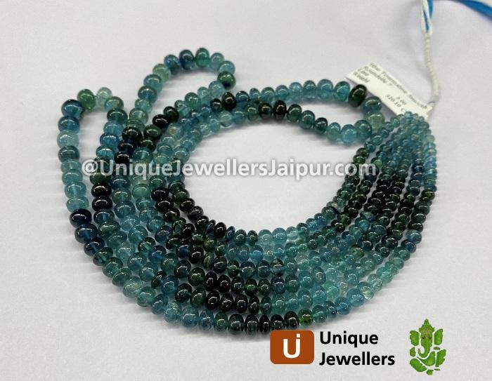 Blue Tourmaline Shaded Smooth Roundelle Beads