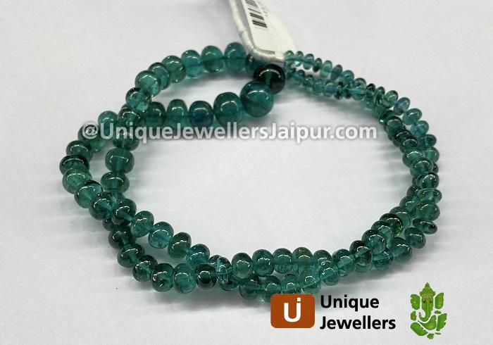 Teal Green Tourmaline Smooth Roundelle Beads