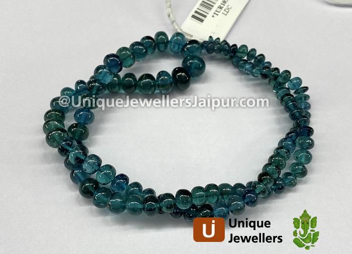 Blue Tourmaline Smooth Roundelle Beads