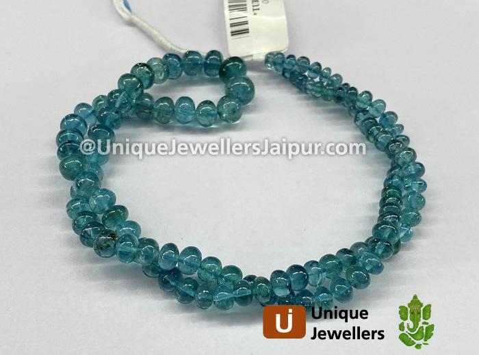 Blue Tourmaline Smooth Roundelle Beads