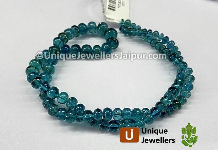 Blue Tourmaline Smooth Roundelle Beads