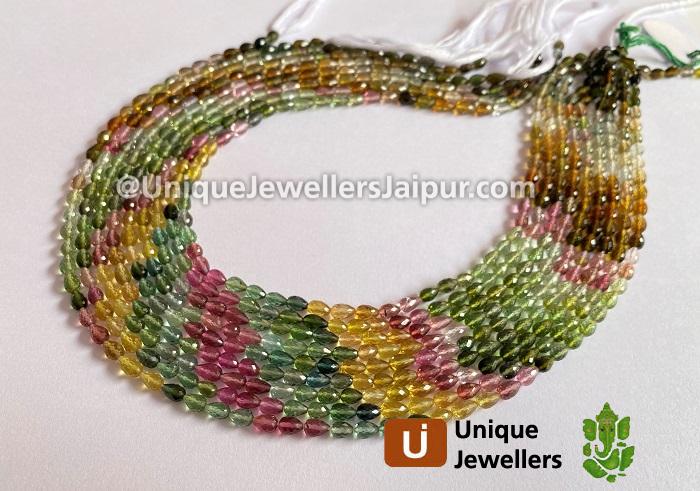 Tourmaline Faceted Drop Beads