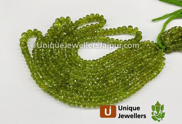 Peridot Far Faceted Roundelle Beads