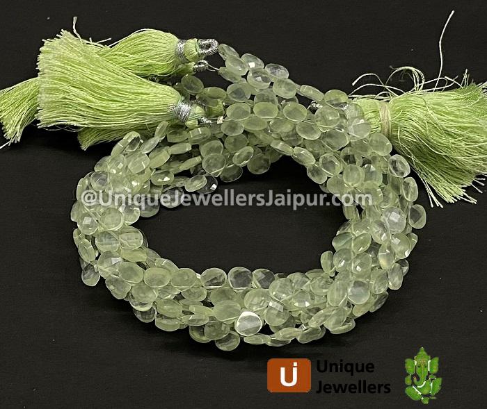 Prehnite Faceted Pear Beads