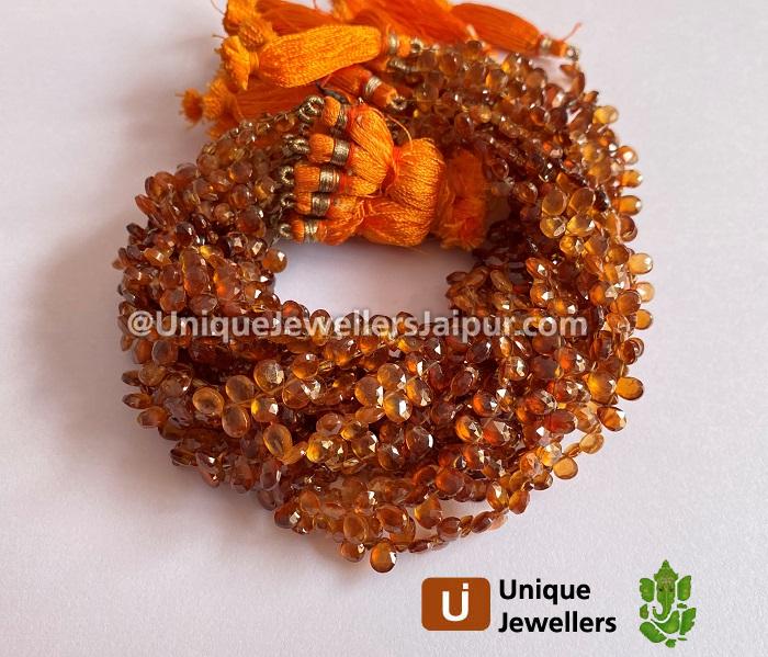 Spessartite Shaded Faceted Pear Beads