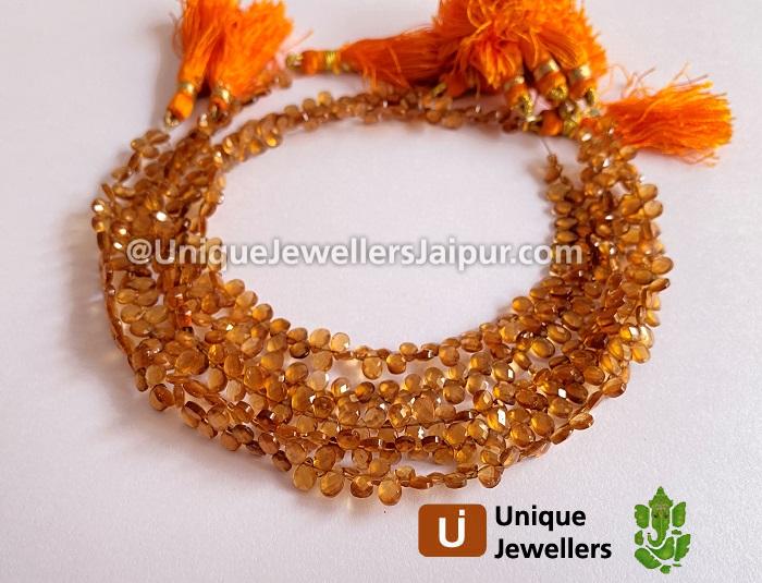 Spessartite Faceted Pear Beads