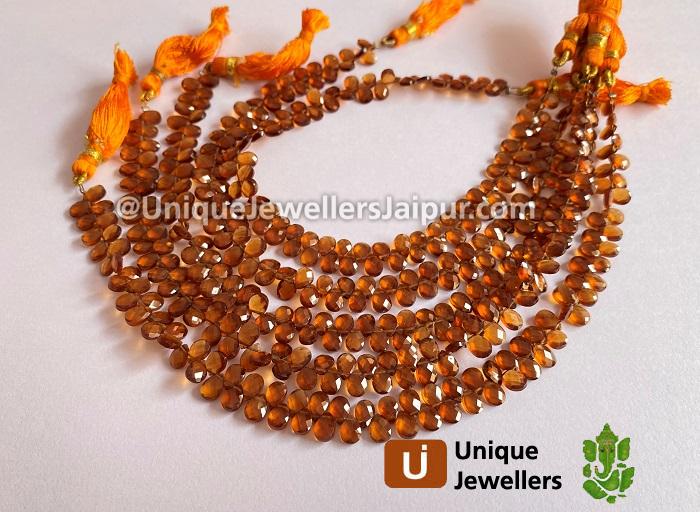 Spessartite Faceted Pear Beads