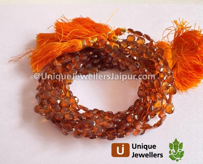 Spessartite Faceted Heart Beads