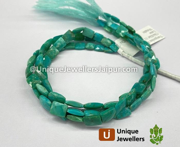 Turquoise Faceted Chicklet Beads