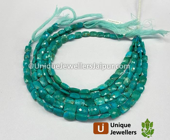 Turquoise Faceted Chicklet Beads