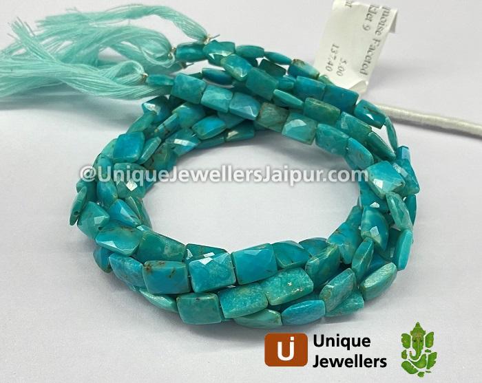 Turquoise Faceted Chicklet Beads