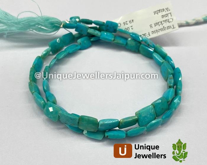 Turquoise Faceted Chicklet Beads