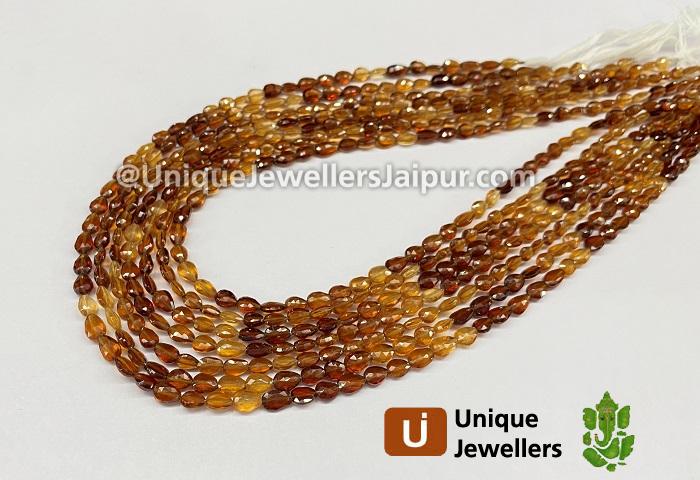 Spessartite Shaded Faceted Pear Beads