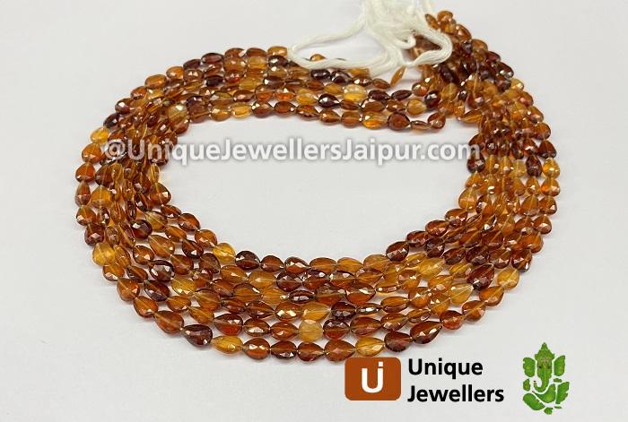 Spessartite Shaded Faceted Pear Beads