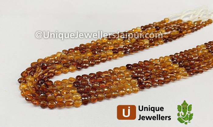 Spessartite Shaded Faceted Heart Beads