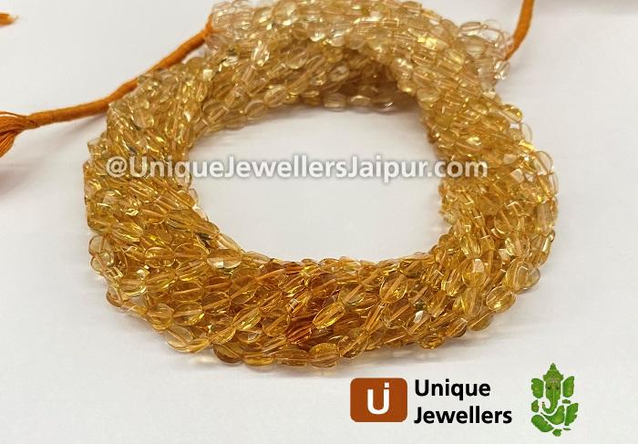 Citrine Shaded Step Cut Oval Beads