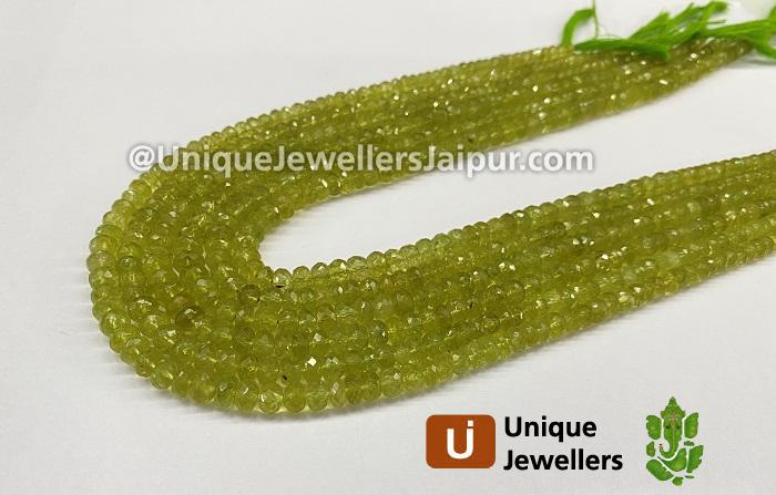 Grossular Garnet Faceted Roundelle Beads