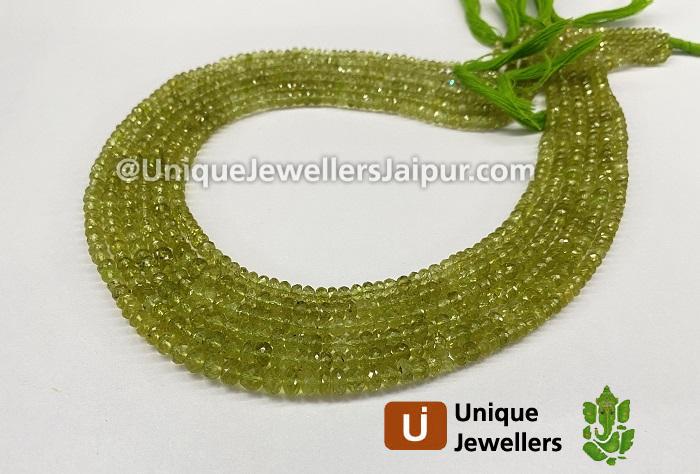 Grossular Garnet Faceted Roundelle Beads