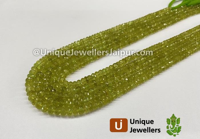 Grossular Garnet Faceted Roundelle Beads