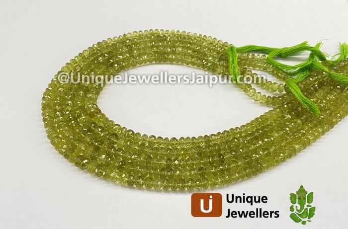 Grossular Garnet Faceted Roundelle Beads