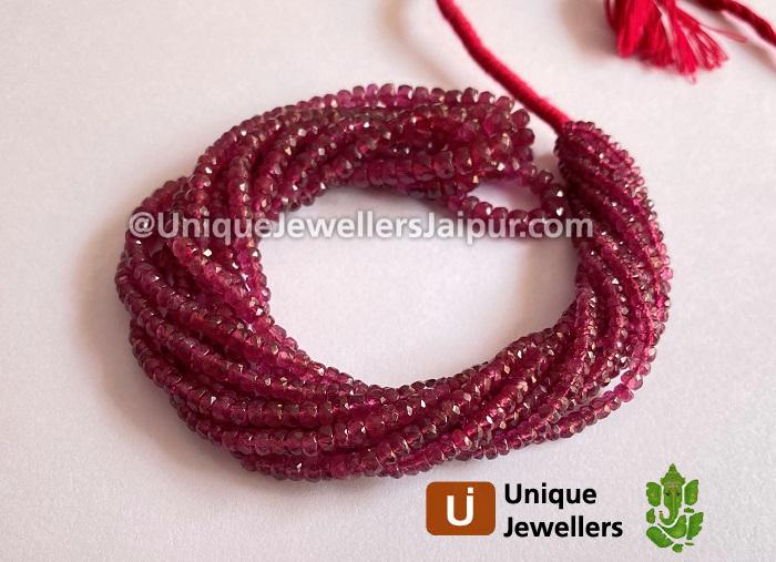 Rubellite Tourmaline Faceted Roundelle Beads