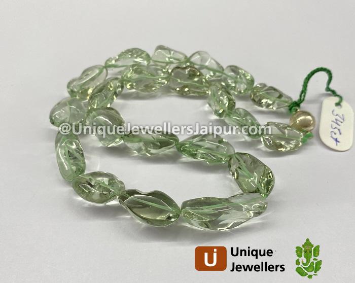 Green Amethyst Smooth Irregular Nugget Beads