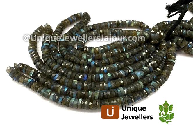 Labradorite Faceted Tyre Beads