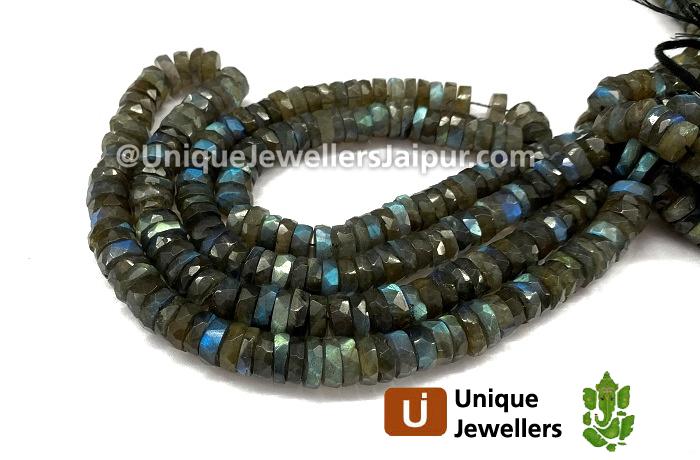 Labradorite Faceted Tyre Beads