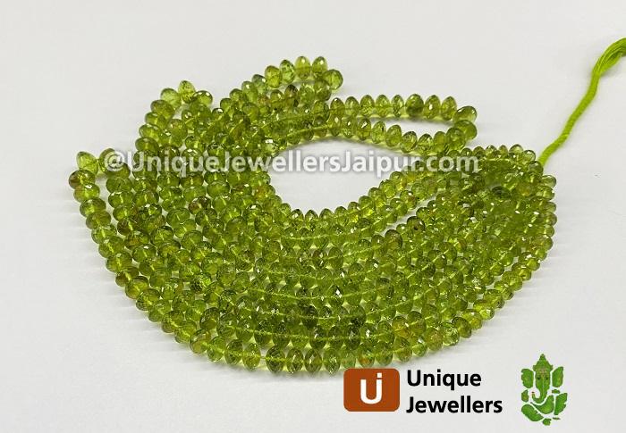 Peridot Far Micro Cut Roundelle Beads