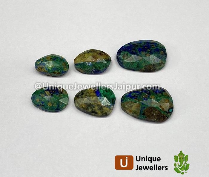 Azurite Malachite Rose Cut Slices