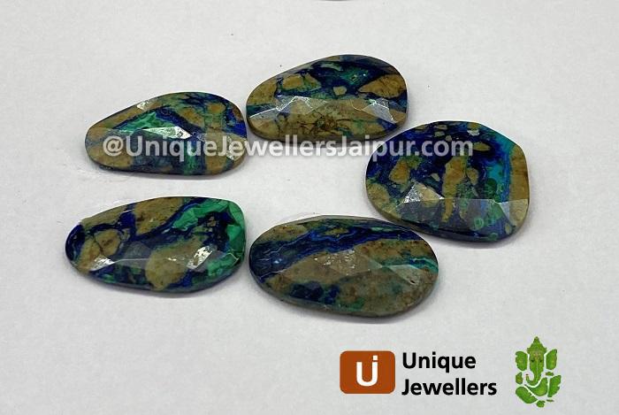 Azurite Malachite Rose Cut Slices