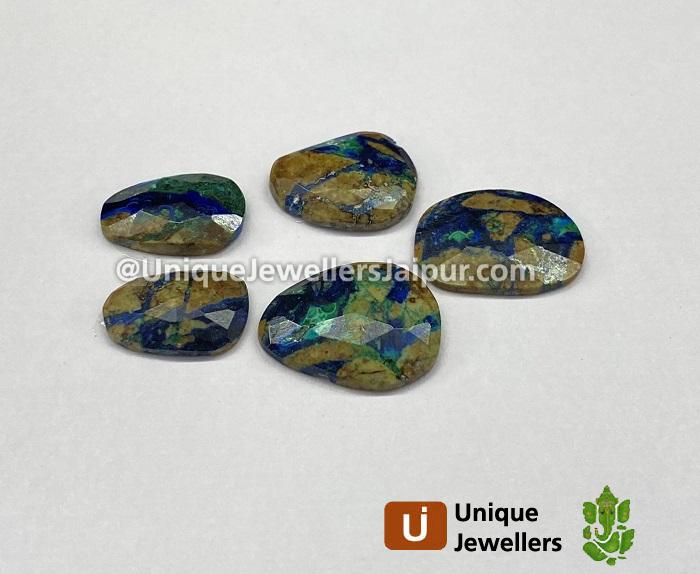 Azurite Malachite Rose Cut Slices