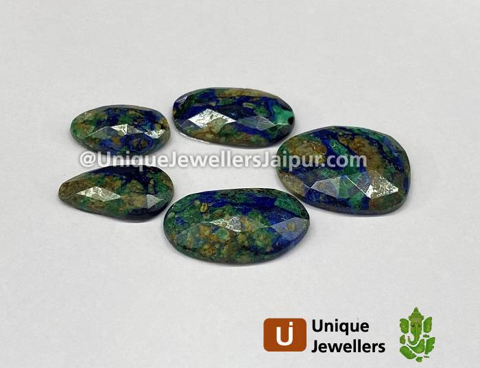 Azurite Malachite Rose Cut Slices