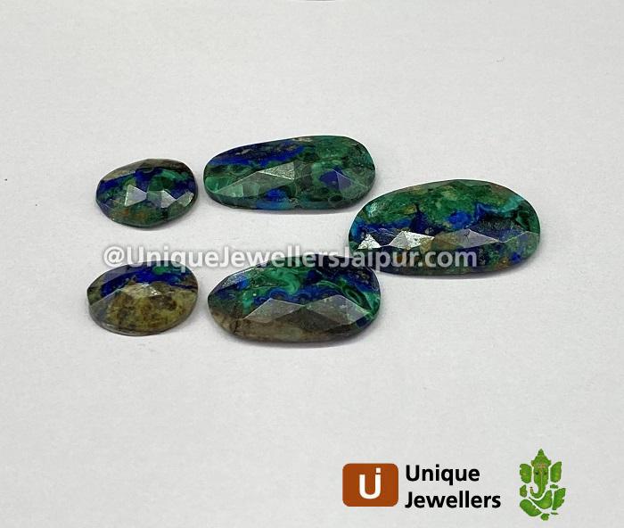 Azurite Malachite Rose Cut Slices