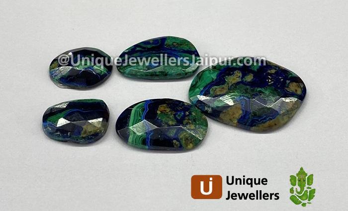 Azurite Malachite Rose Cut Slices