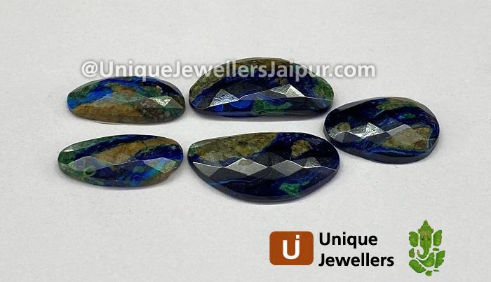 Azurite Malachite Rose Cut Slices