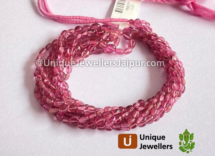 Rubellite Smooth Oval Beads