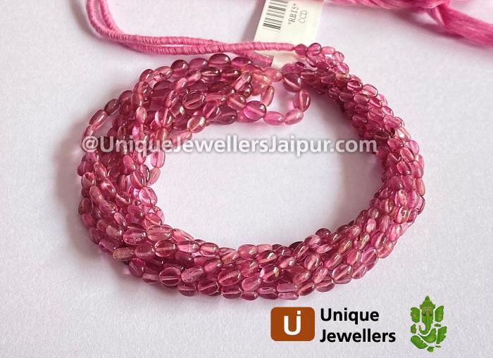 Rubellite Smooth Oval Beads