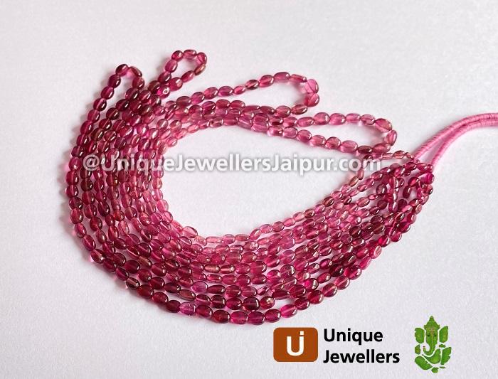 Rubellite Smooth Oval Beads
