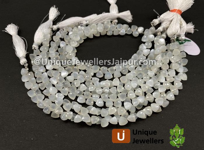 White Moonstone Faceted Trillion Beads
