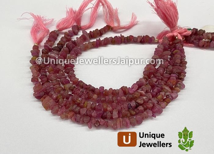 Natural Pink Sapphire Rough Nugget Beads