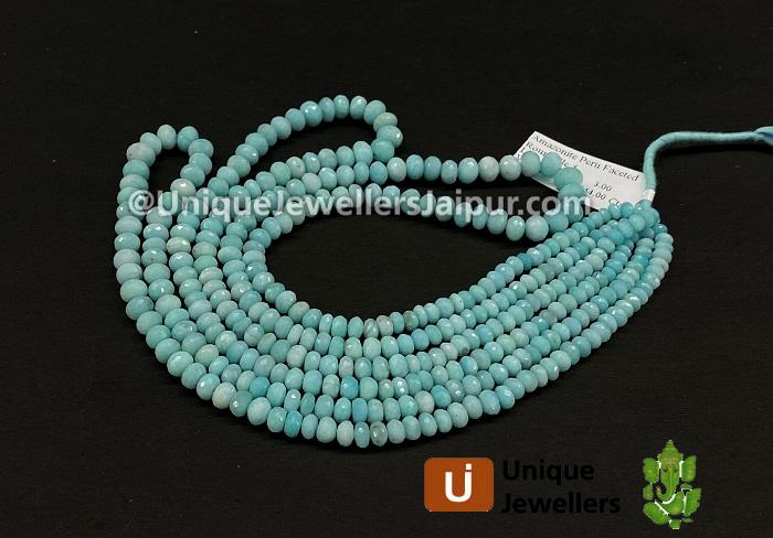 Peruvian Amazonite Faceted Roundelle Beads